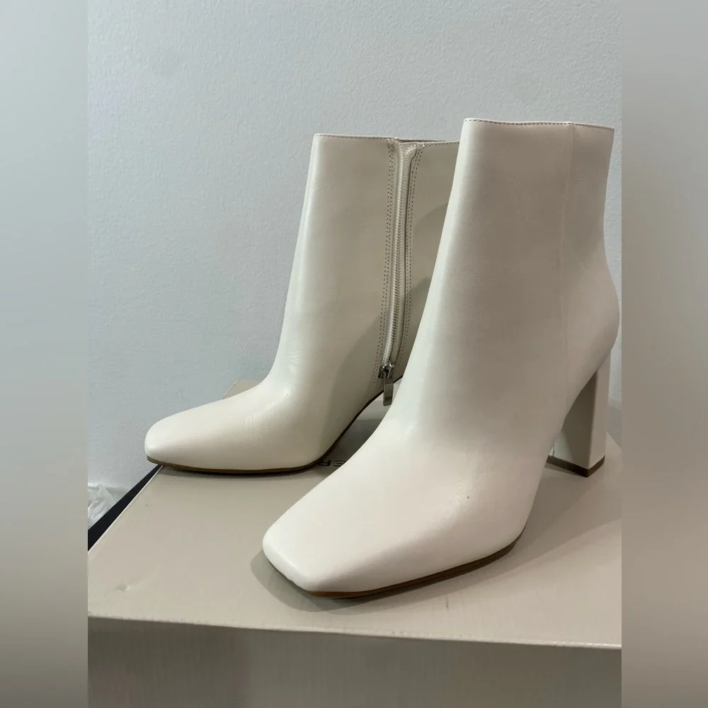 Marc fisher Square toe Bootie Ivory
